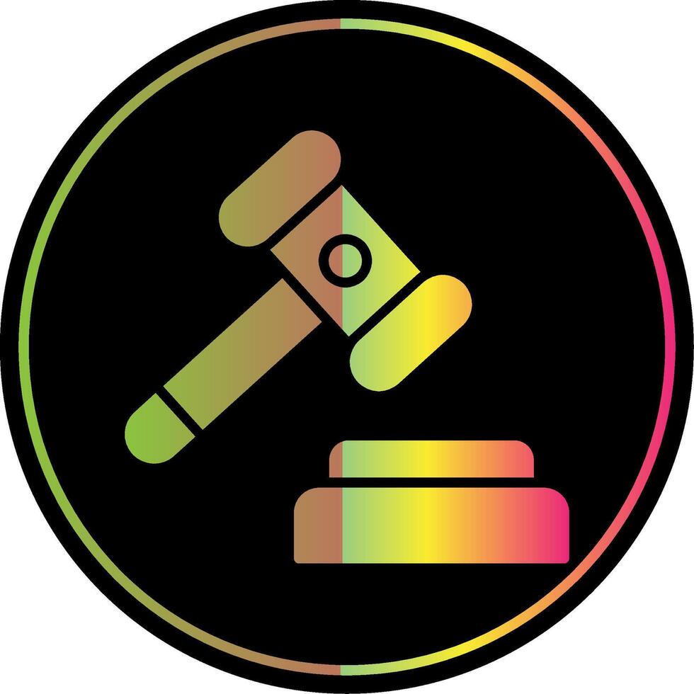 Auction Glyph Due Color Icon Design vector