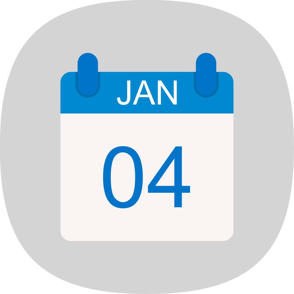 January Flat Curve Icon Design vector