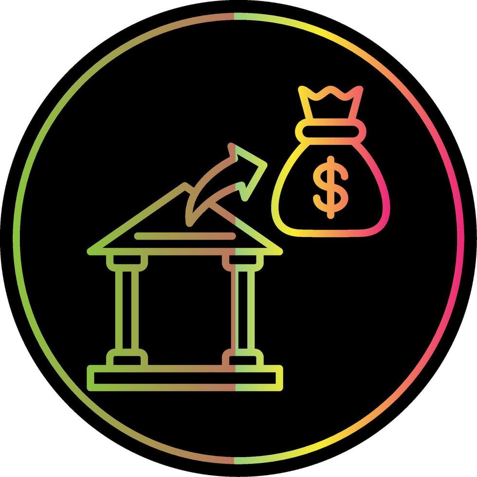 Bank Line Gradient Due Color Icon Design vector