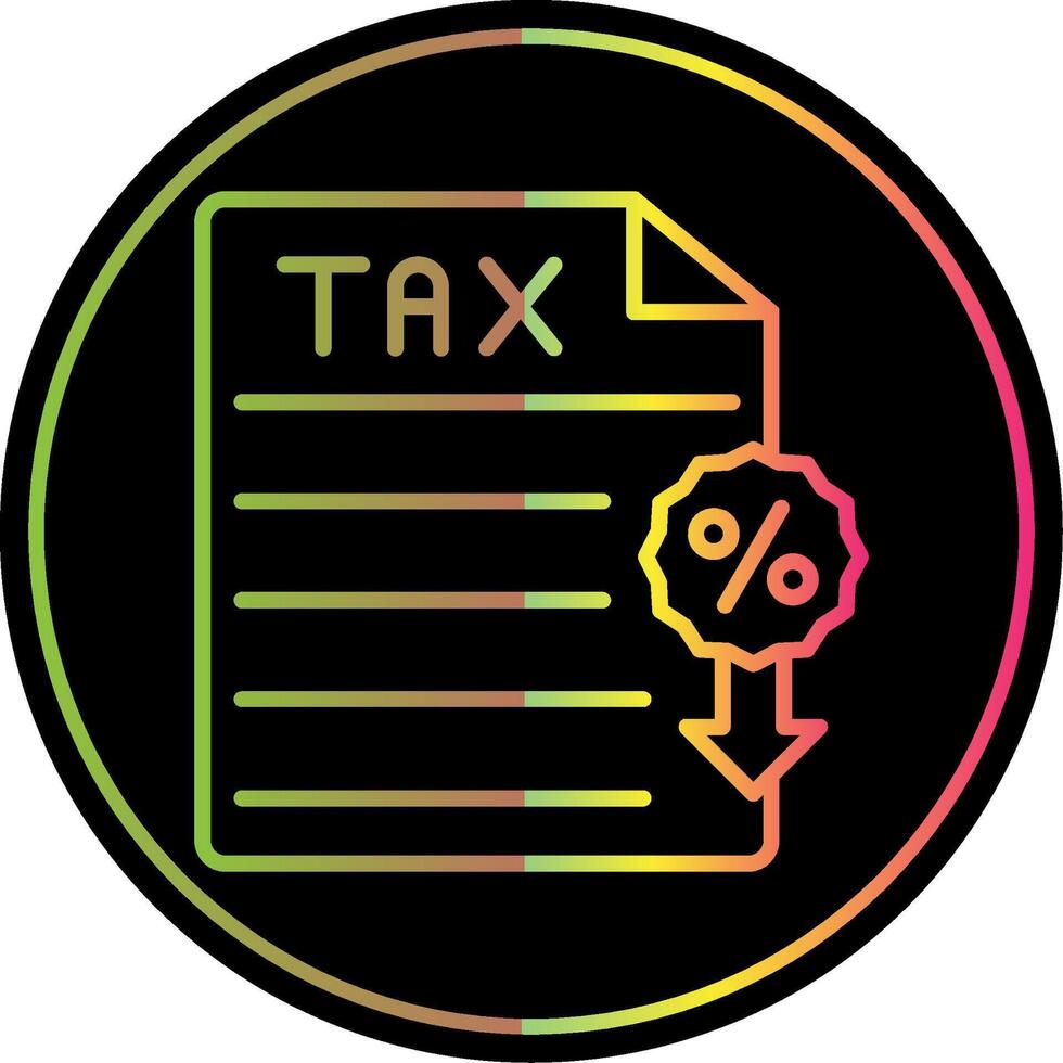 Tax Line Gradient Due Color Icon Design vector
