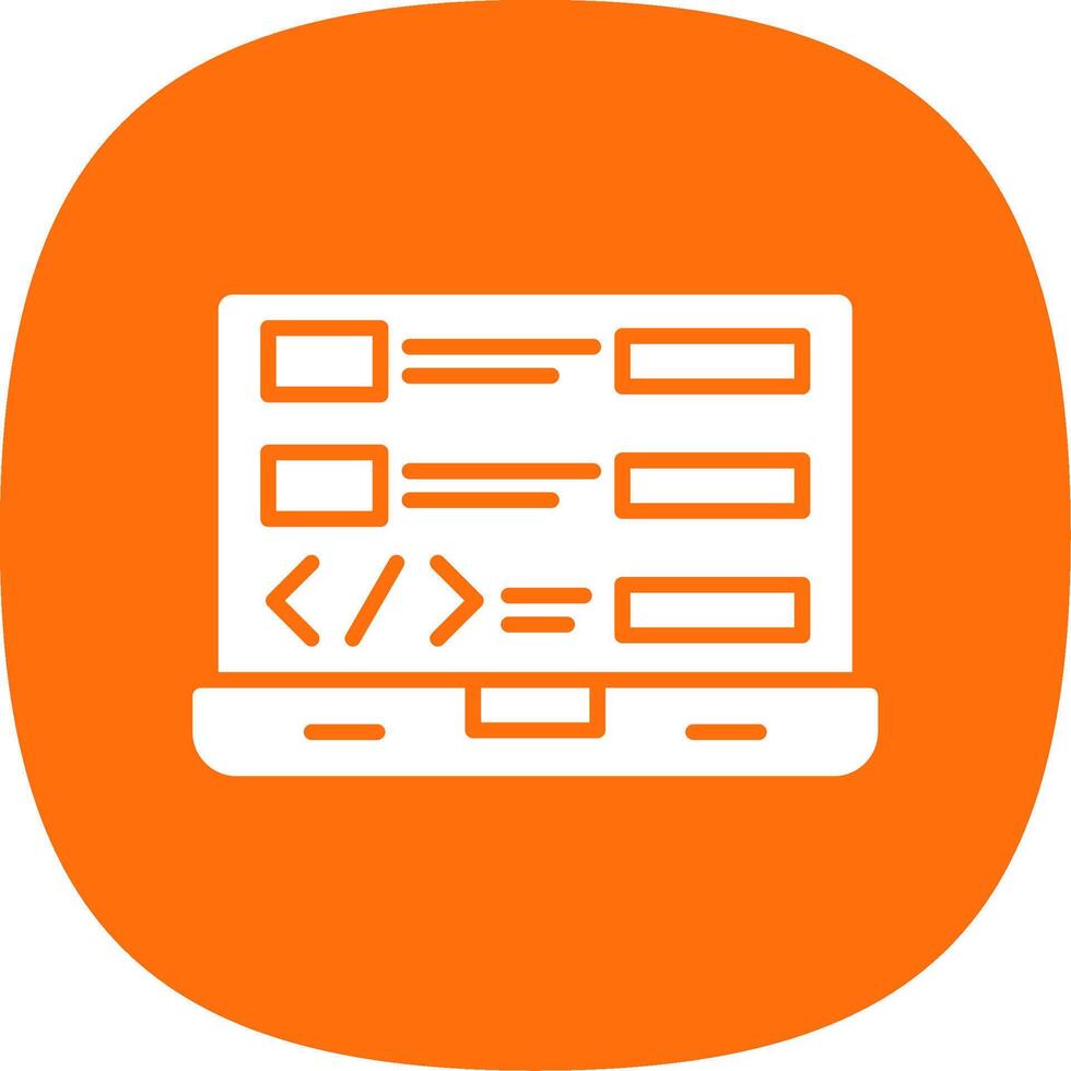 Coding Glyph Curve Icon Design vector