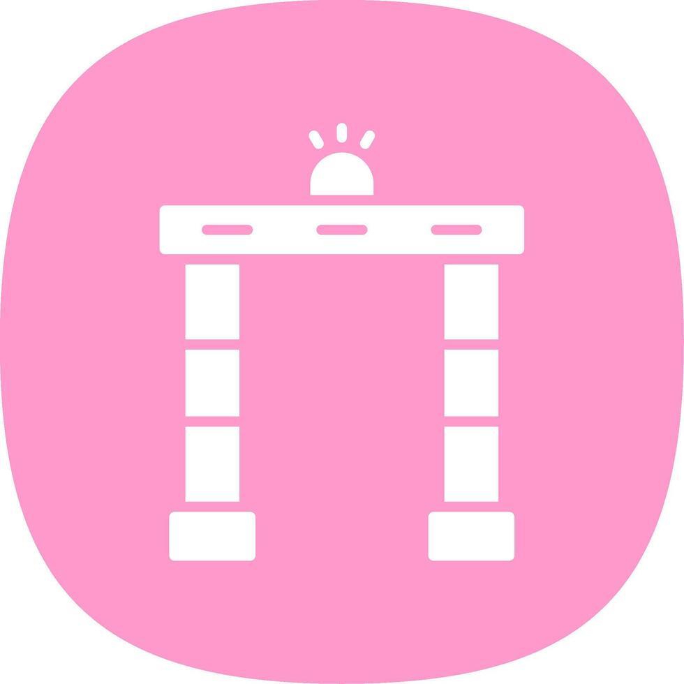 Metal Detector Glyph Curve Icon Design vector