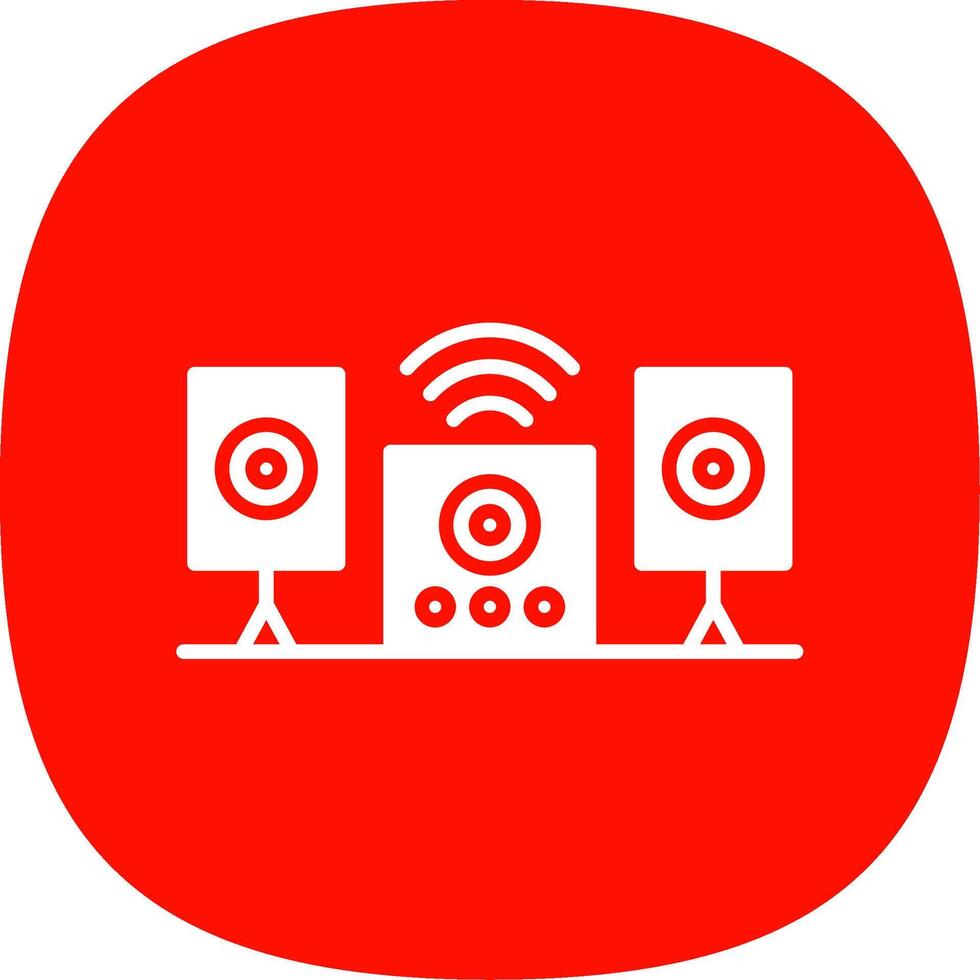 Audio System Glyph Curve Icon Design vector