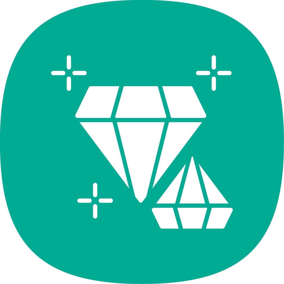 Diamond Glyph Curve Icon Design vector