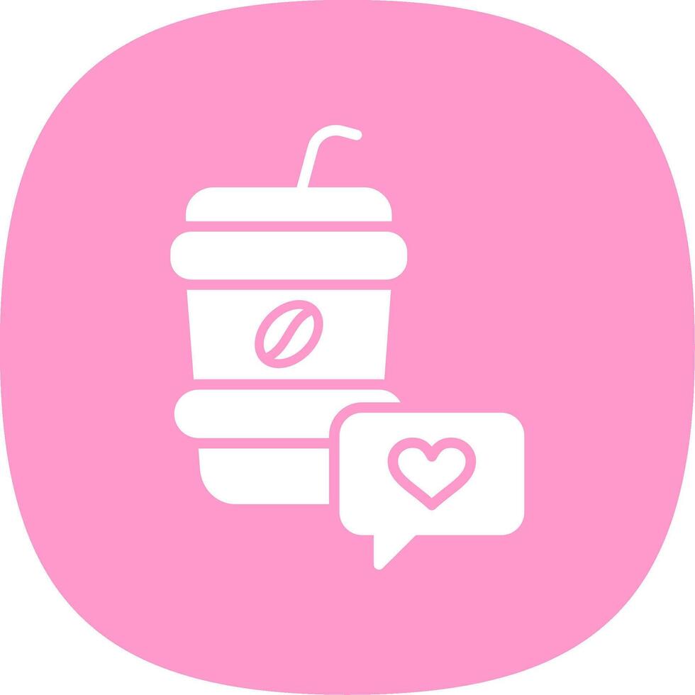 Heart Glyph Curve Icon Design vector