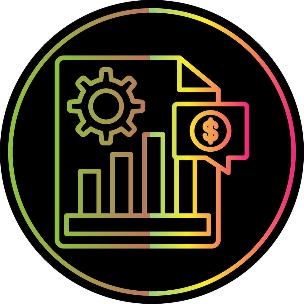 Interest Rate Line Gradient Due Color Icon Design vector