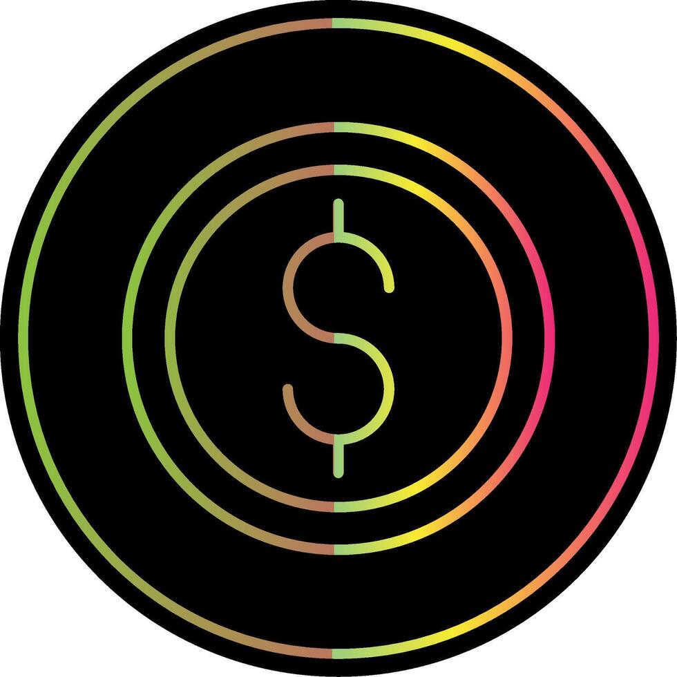 Coin Line Gradient Due Color Icon Design vector