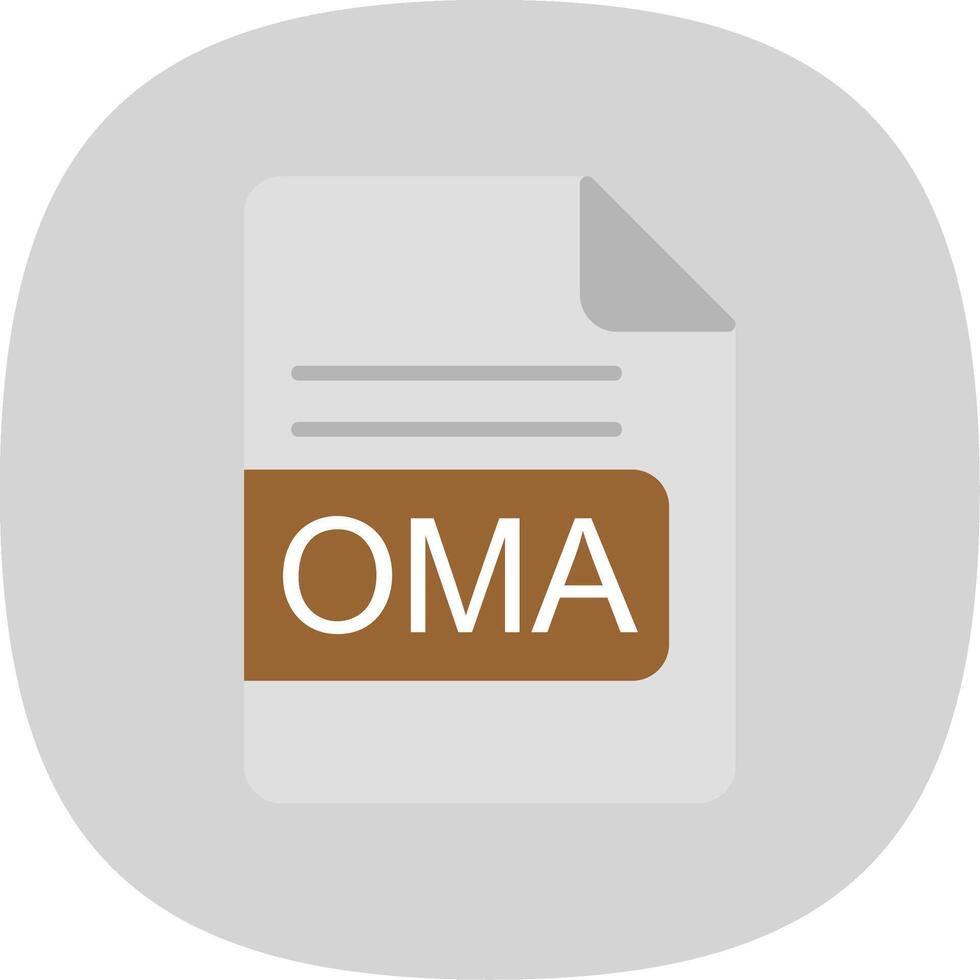 OMA File Format Flat Curve Icon Design vector