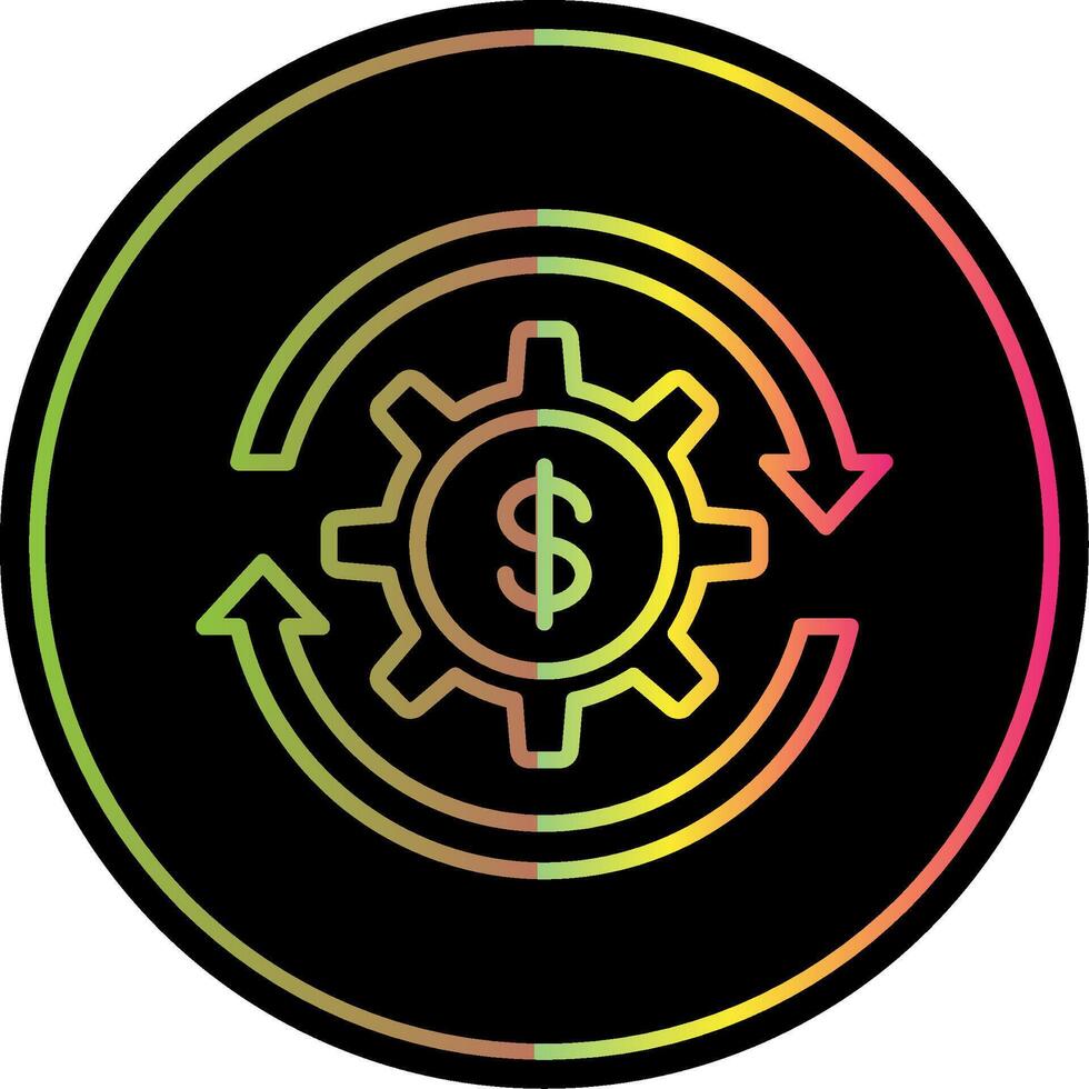 Money Management Line Gradient Due Color Icon Design vector