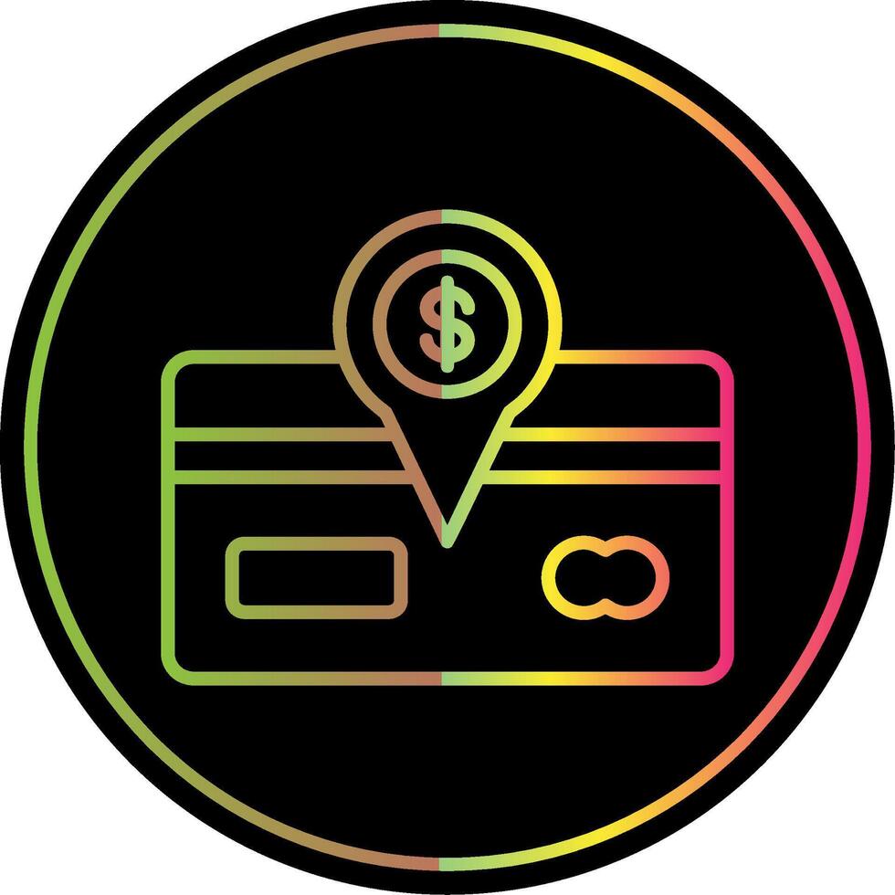Direct Debit Line Gradient Due Color Icon Design vector