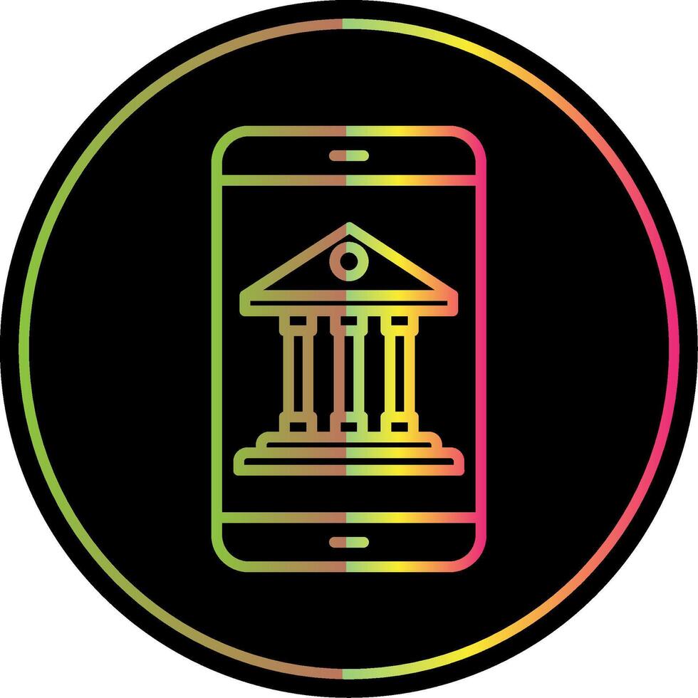 Mobile Banking Line Gradient Due Color Icon Design vector