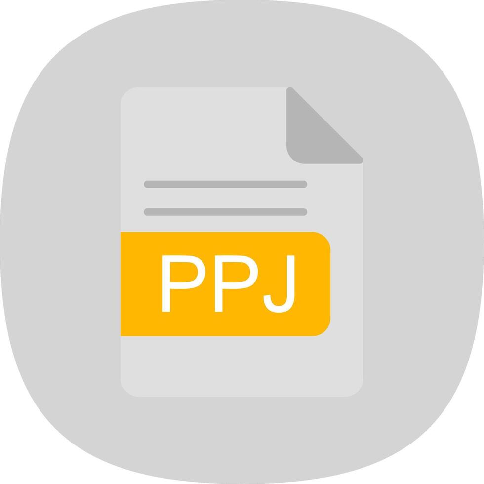 PPJ File Format Flat Curve Icon Design vector