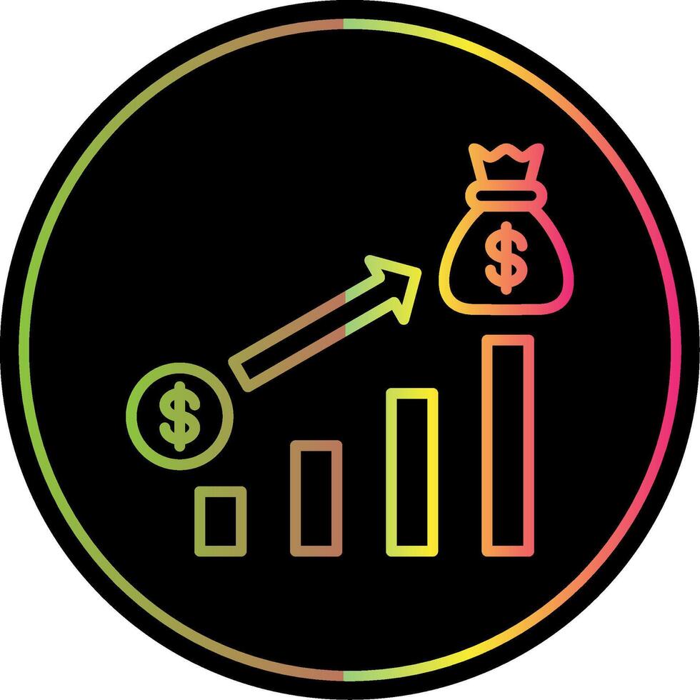 Money Growth Line Gradient Due Color Icon Design vector