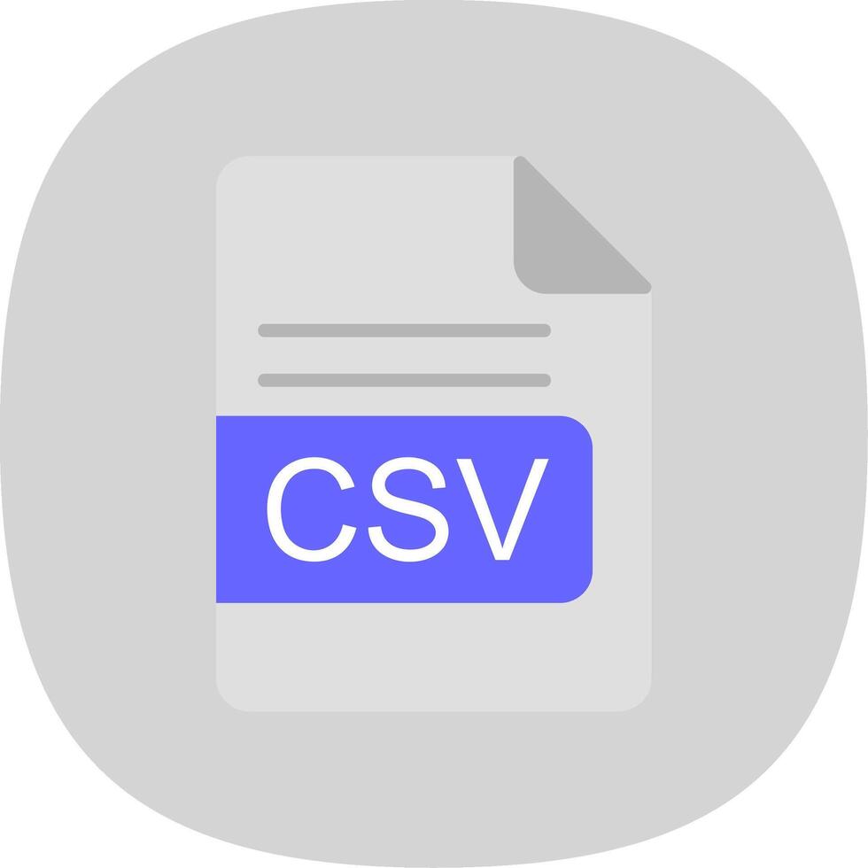 CSV File Format Flat Curve Icon Design vector