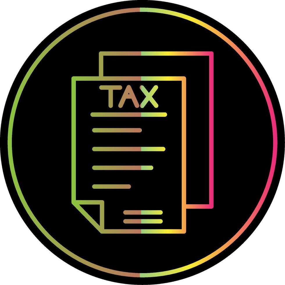 Taxes Line Gradient Due Color Icon Design vector