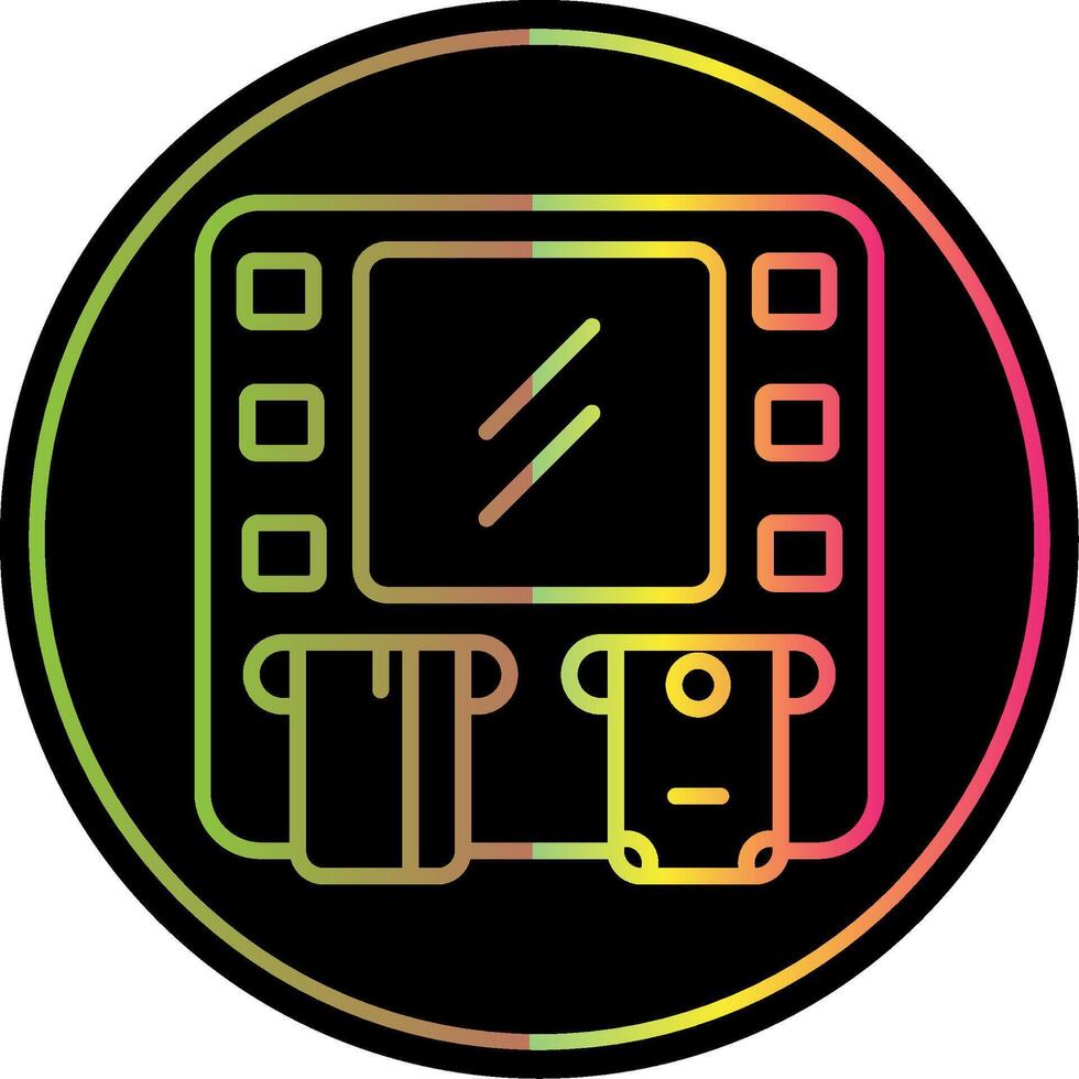 Cash Point Line Gradient Due Color Icon Design vector