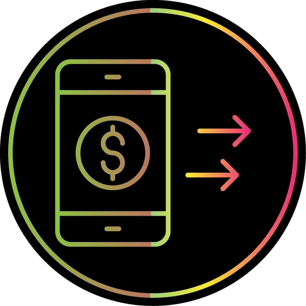 Transfer Money Line Gradient Due Color Icon Design vector