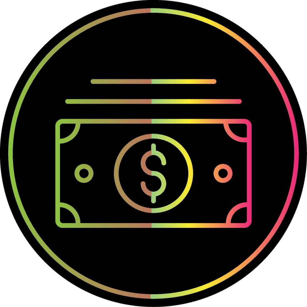 Cash Line Gradient Due Color Icon Design vector