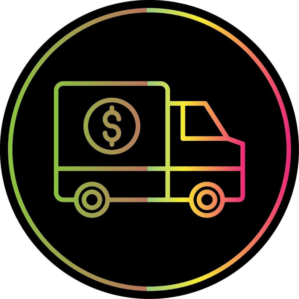 dinero transporte línea degradado debido color icono diseño vector