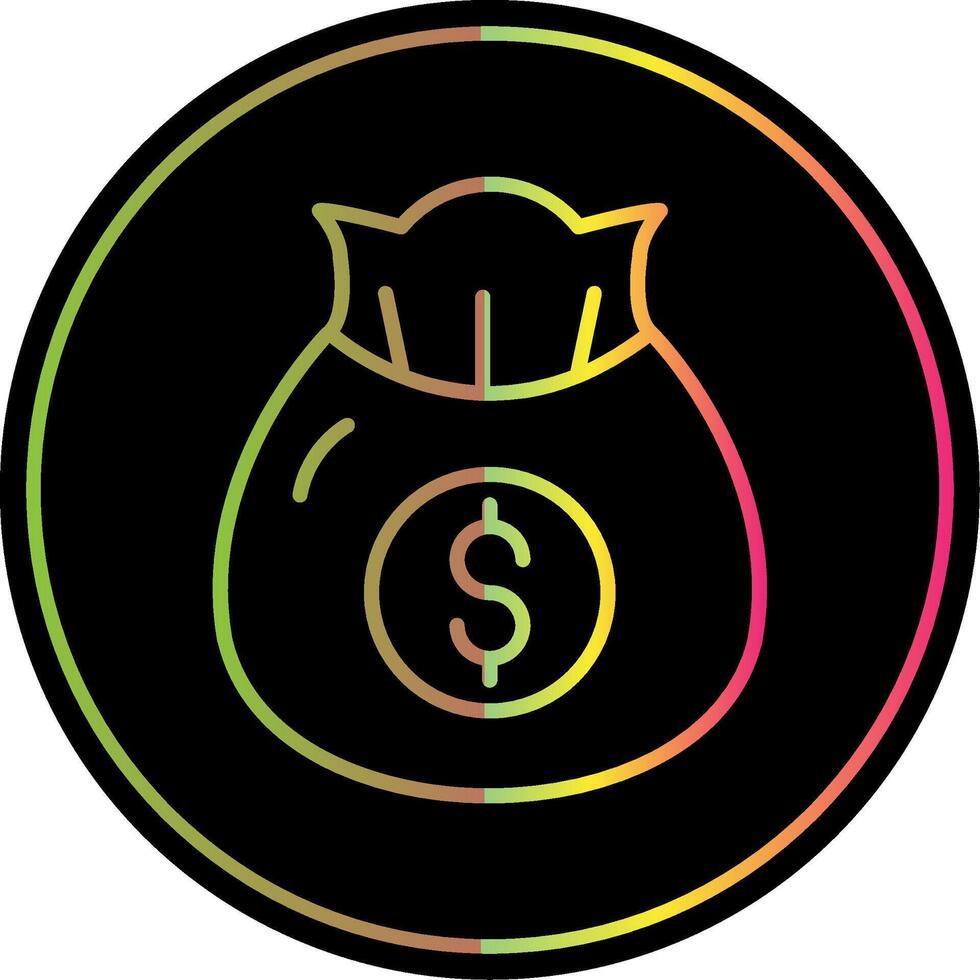 Money Bag Line Gradient Due Color Icon Design vector