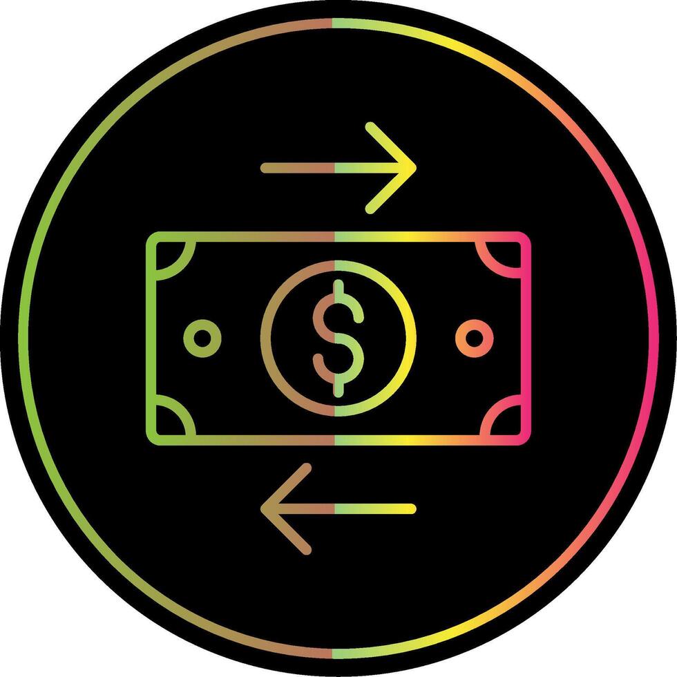 Bank Transfer Line Gradient Due Color Icon Design vector