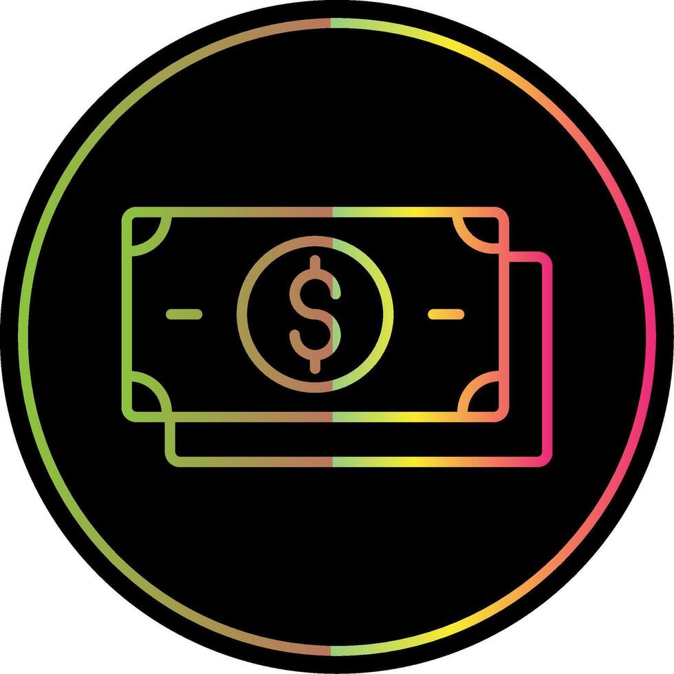 Dollar Line Gradient Due Color Icon Design vector