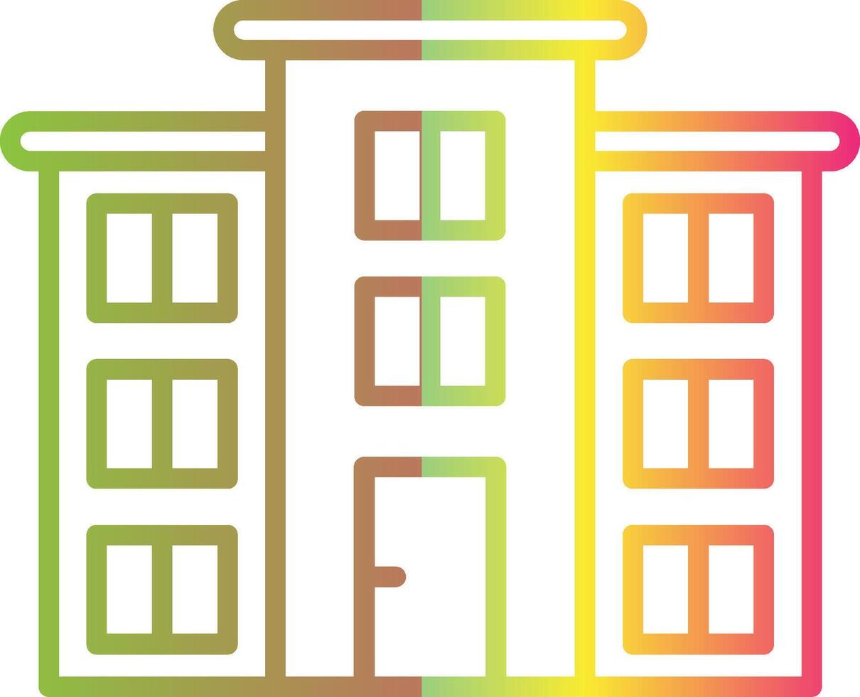 Flat Line Gradient Due Color Icon Design vector