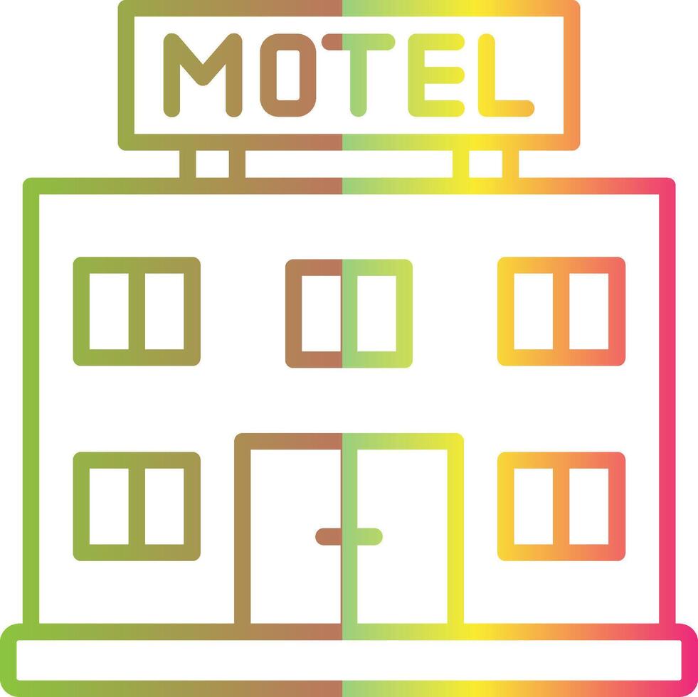 Motel Line Gradient Due Color Icon Design vector