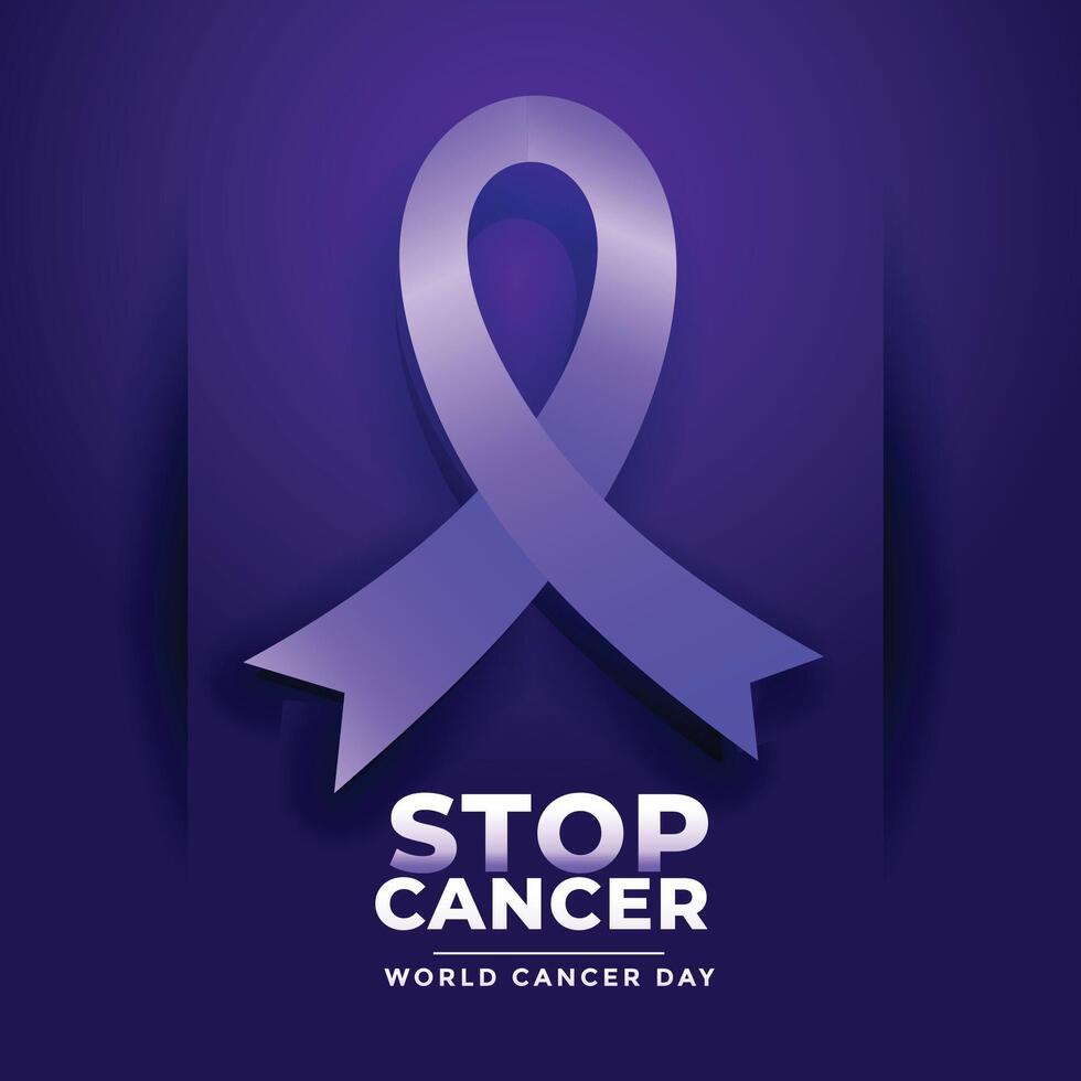 stop cancer poster for world cancer day vector