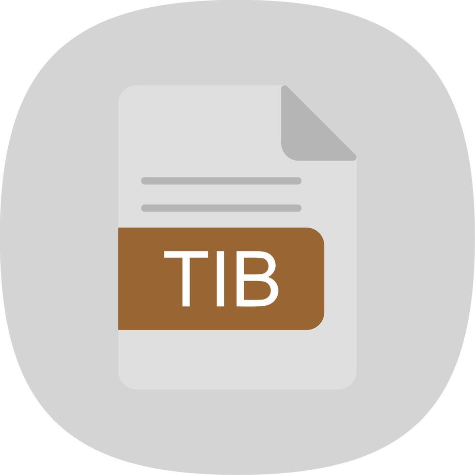 TIB File Format Flat Curve Icon Design vector