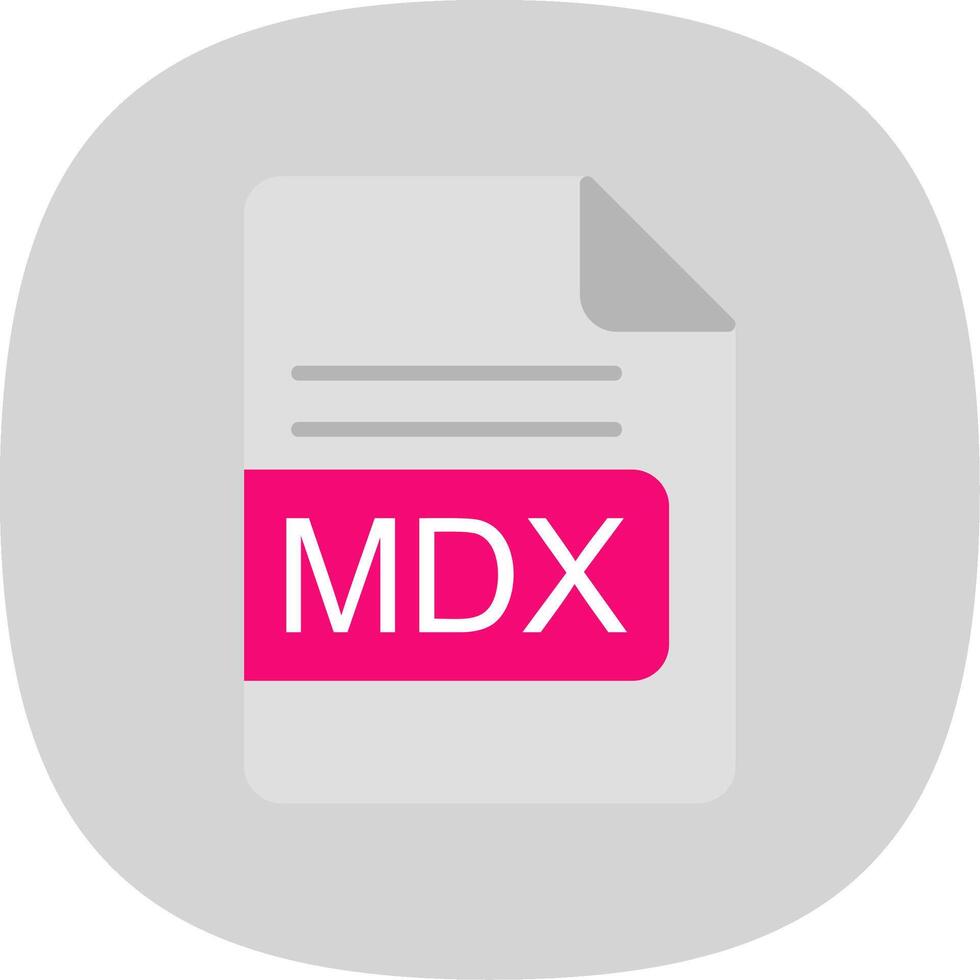 MDX File Format Flat Curve Icon Design vector