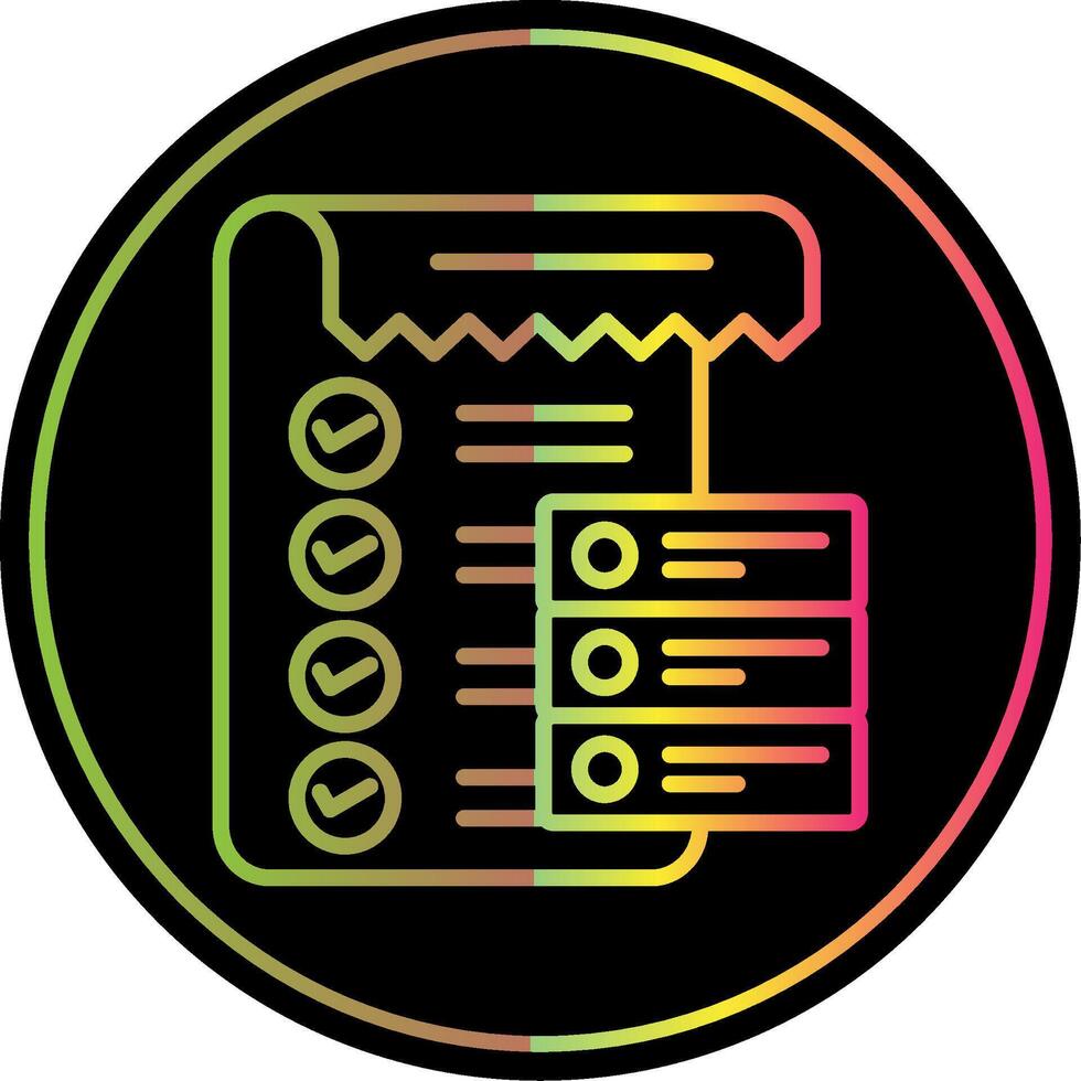 Data List Line Gradient Due Color Icon Design vector
