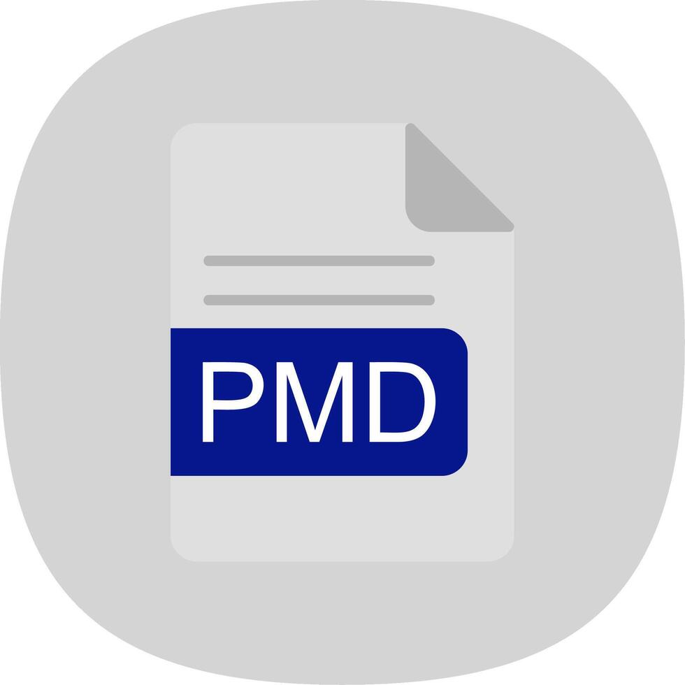 PMD File Format Flat Curve Icon Design vector
