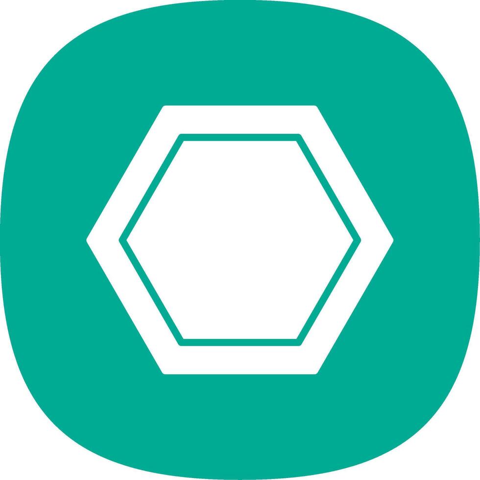 Hexagon Glyph Curve Icon Design vector