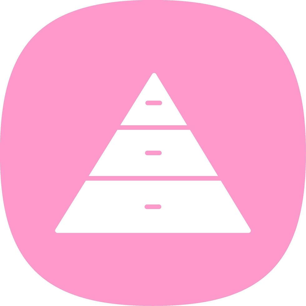 Pyramid Charts Glyph Curve Icon Design vector
