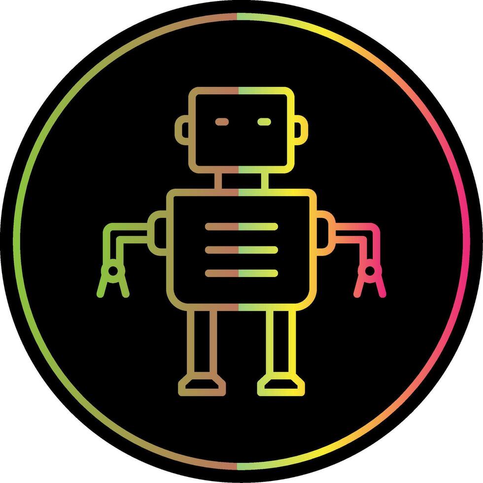 Robot Line Gradient Due Color Icon Design vector