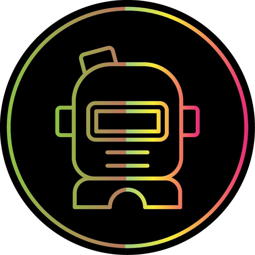 Astronaut Helmet Line Gradient Due Color Icon Design vector