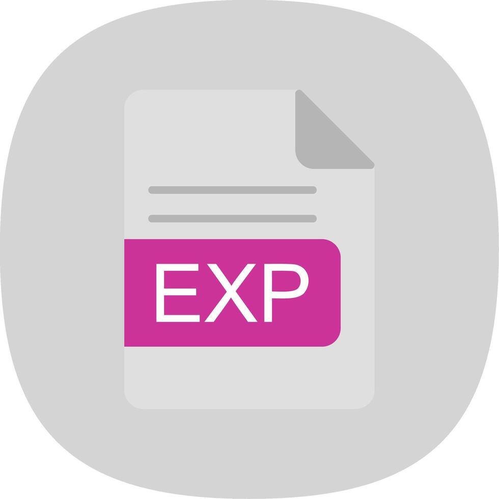 EXP File Format Flat Curve Icon Design vector