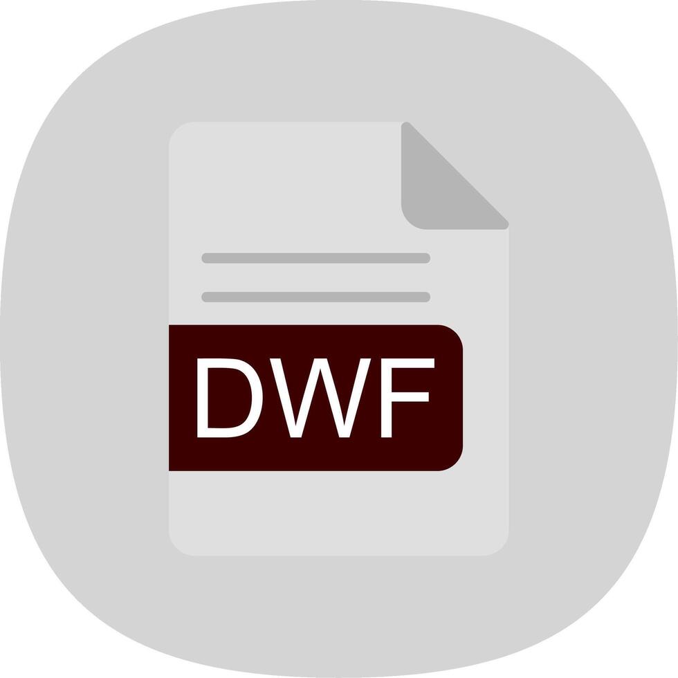 DWF File Format Flat Curve Icon Design vector