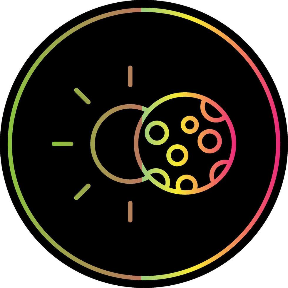 Eclipse Line Gradient Due Color Icon Design vector