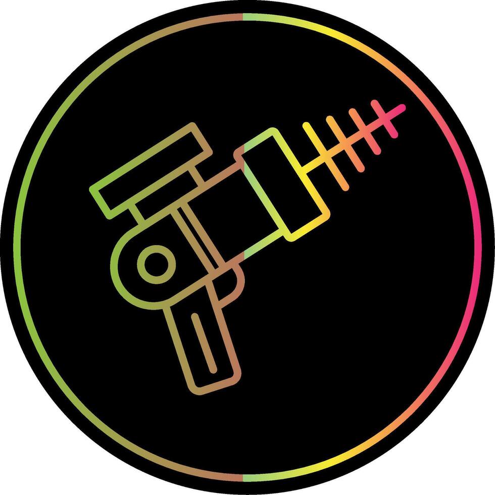 Laser Gun Line Gradient Due Color Icon Design vector