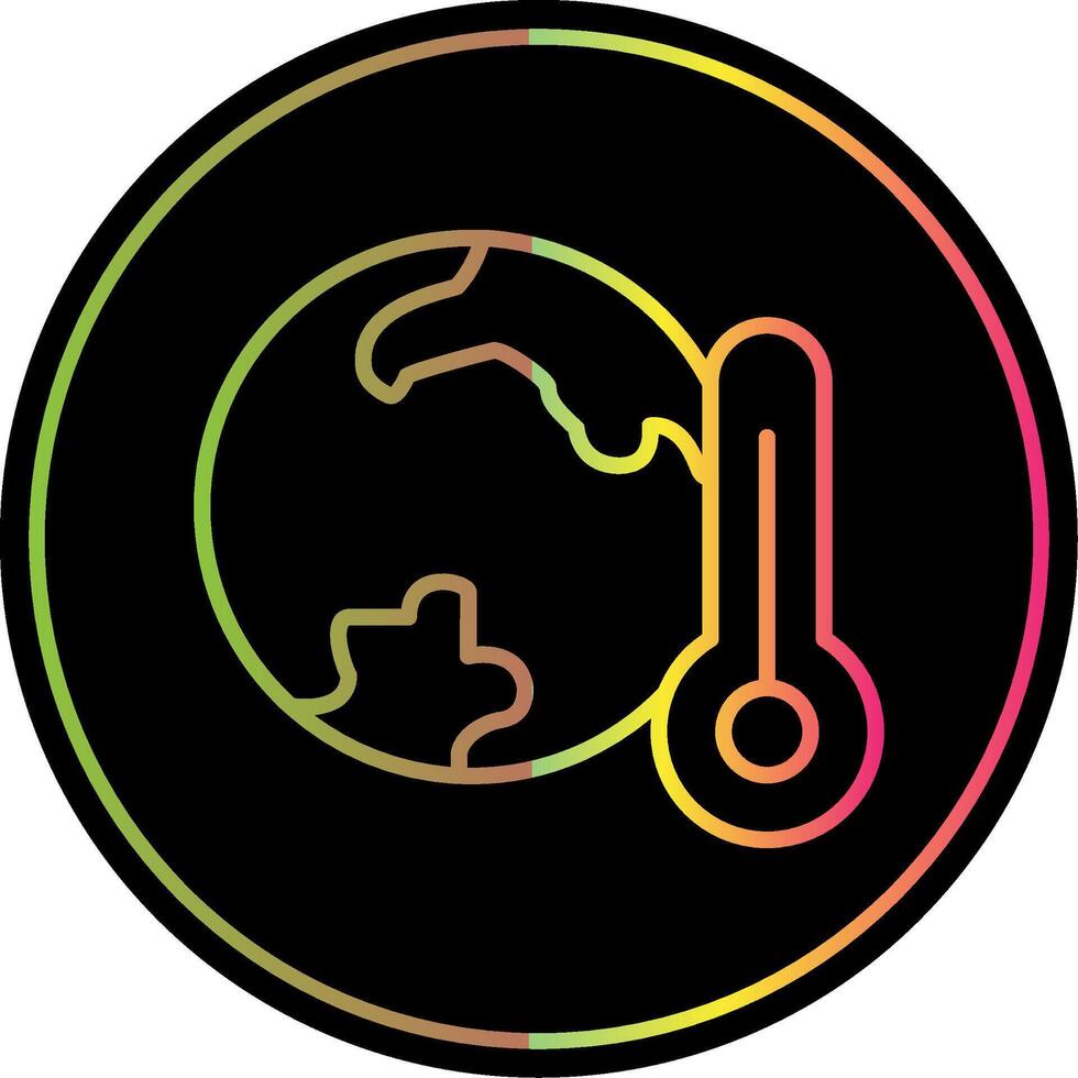 Global Warming Line Gradient Due Color Icon Design vector