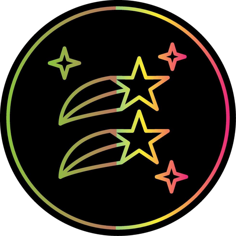 Shooting Stars Line Gradient Due Color Icon Design vector