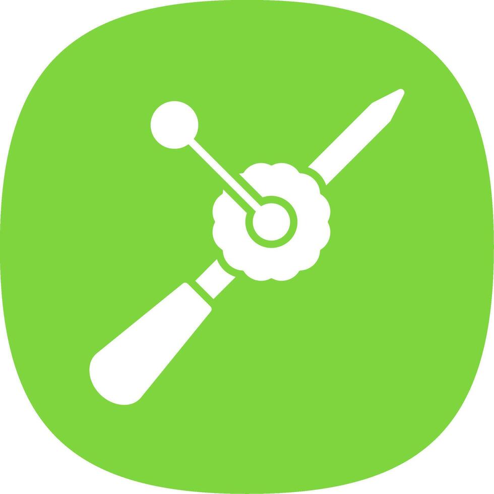 Hand Drill Glyph Curve Icon Design vector