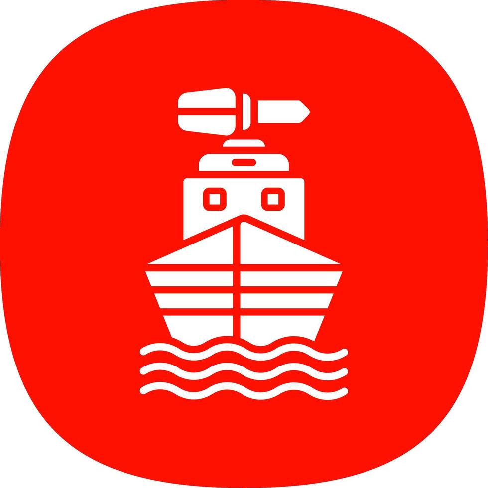 Boat Glyph Curve Icon Design vector