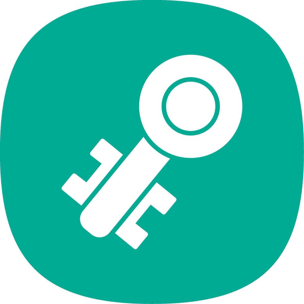Old Key Glyph Curve Icon Design vector