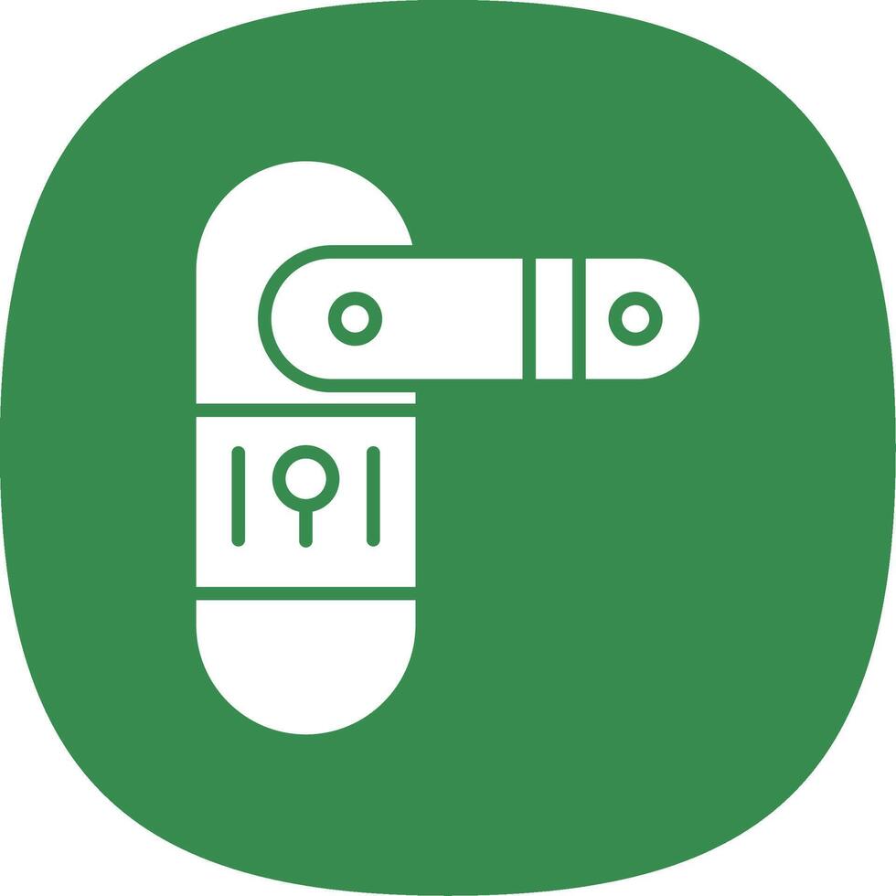 Door Lock Glyph Curve Icon Design vector