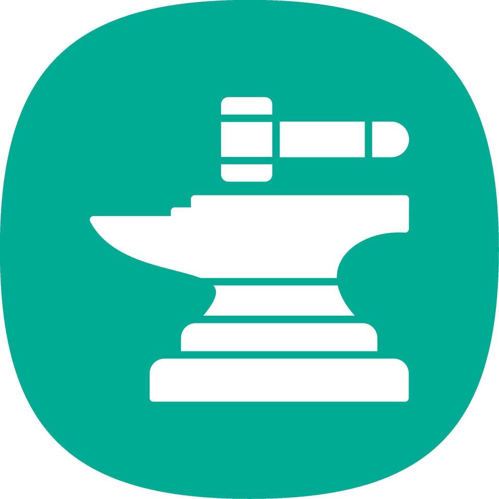 Anvil Glyph Curve Icon Design vector