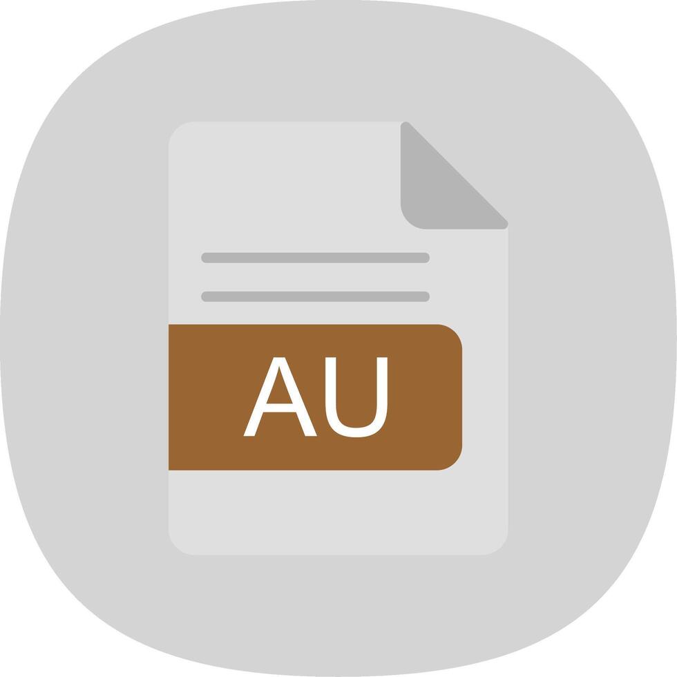 AU File Format Flat Curve Icon Design vector