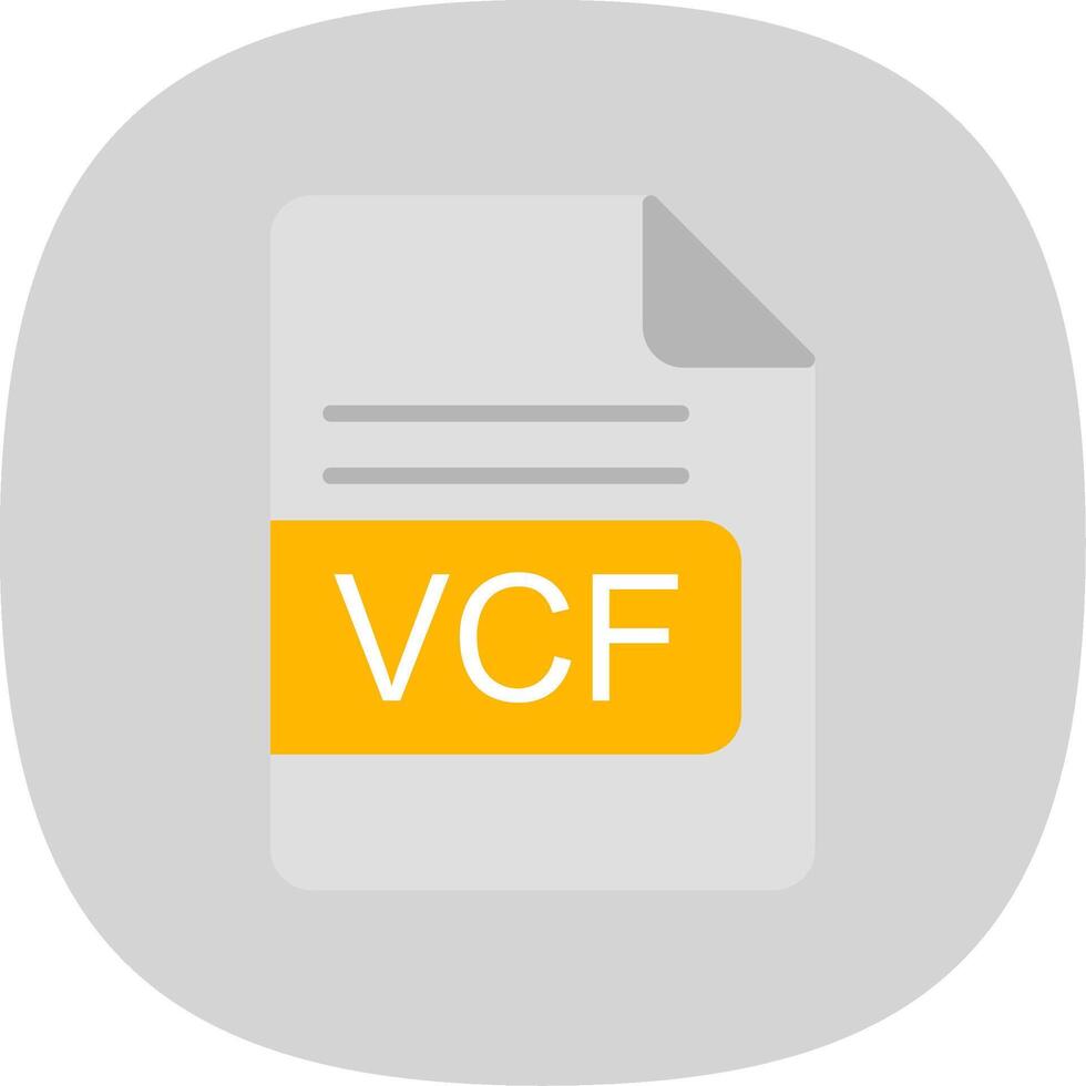 VCF File Format Flat Curve Icon Design vector